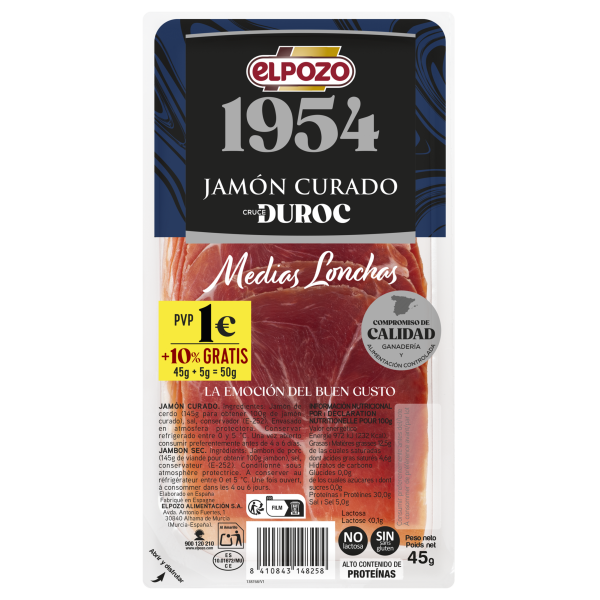 JAMÓN CURADO MEDIAS LONCHAS