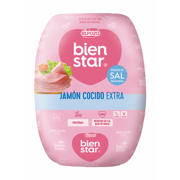 JAMÓN COCIDO EXTRA – BIENSTAR -PIEZA REDUCIDO EN SAL BAJO EN GRASA