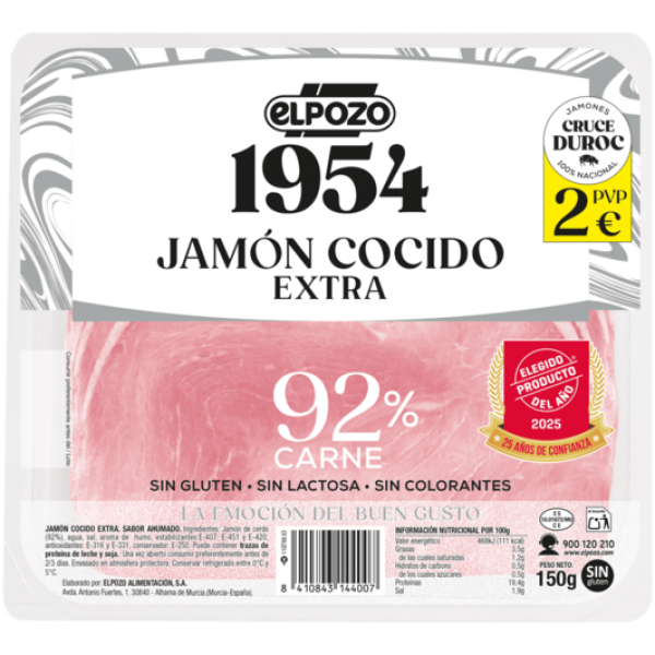 JAMÓN COCIDO EXTRA CRUCE DUROC – 1954 –