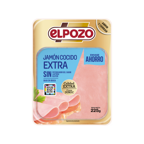 JAMÓN COCIDO EXTRA 225G BAJO EN GRASA