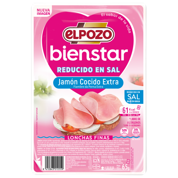 JAMÓN COCIDO EXTRA BIENSTAR REDUCIDO EN SAL BAJO EN GRASA
