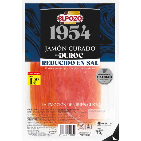 JAMÓN CURADO REDUCIDO EN SAL