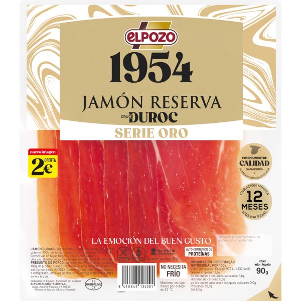 JAMÓN RESERVA SERIE ORO LONCHAS CON SEPARADOR
