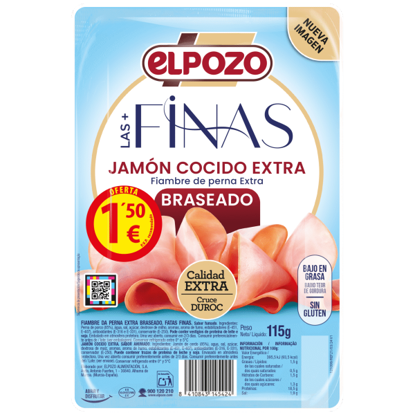 JAMÓN COCIDO EXTRA BRASEADO BAJO EN GRASA