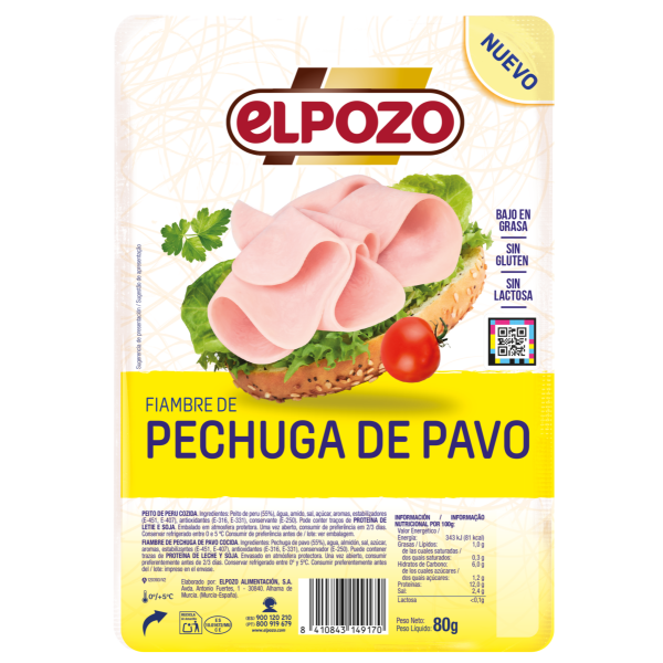 Fiambre De Pechuga De Pavo Lonchas Finas Bajo En Grasa