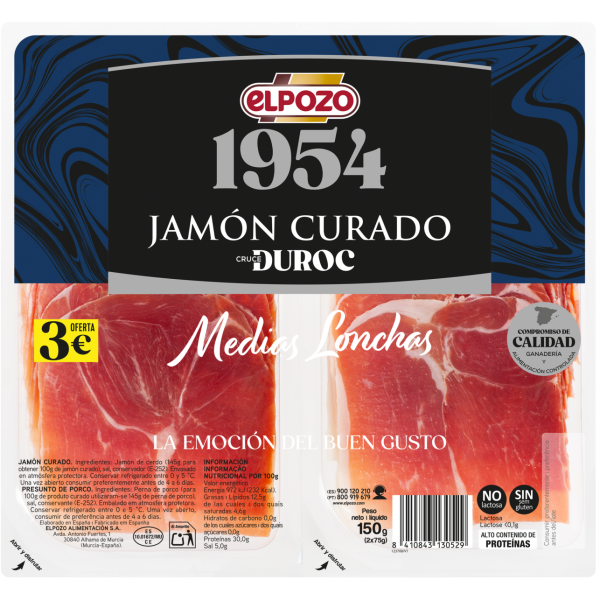 JAMÓN CURADO MEDIAS LONCHAS